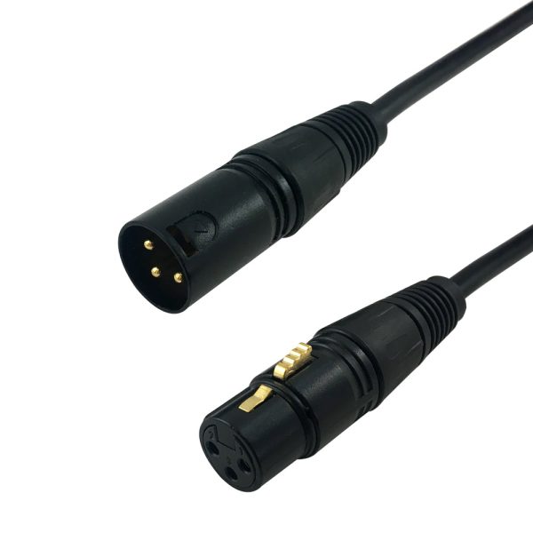 XLR 3-pin Male to XLR 3-pin Female Balanced Cable - Black Discount