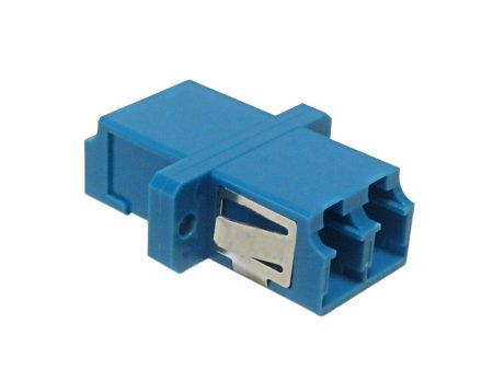 LC LC Fiber Coupler F F Singlemode Duplex Ceramic Panel Mount, Blue Hot on Sale