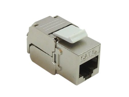 RJ45 Cat6a Slim Profile Jack, 110 Punch Tool-Less, Shielded - Stainless Steel Online Sale