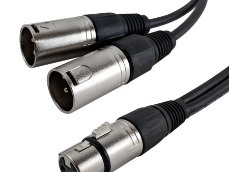 Premium Phantom Cables XLR Female to 2x XLR Male Balanced Splitter Cable For Discount